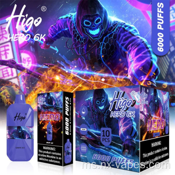 Higo Hero 6000 Puff Pucuk Harga Vape